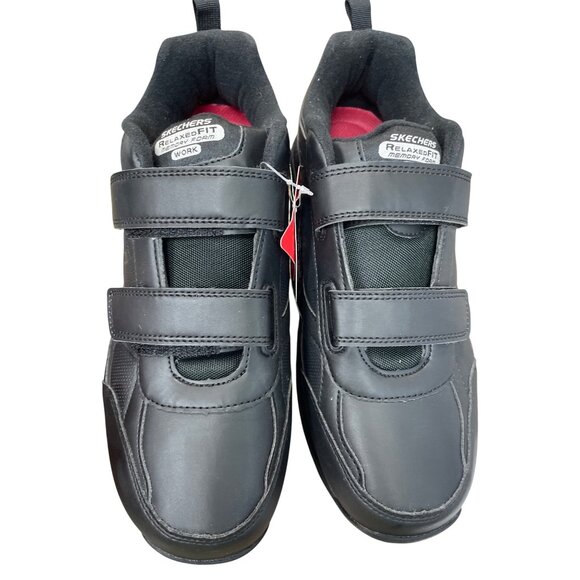 Skechers Work Wide Mens Black hook loop slip resistant sneakers Sz 10.5 SKU 9613 - Picture 12 of 16